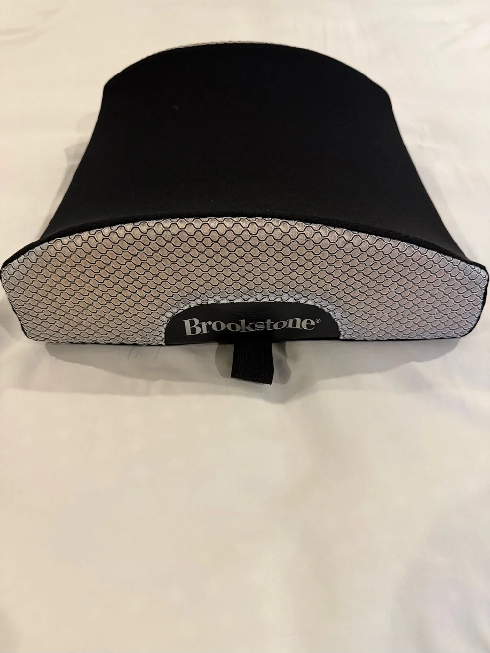 Brookstone Black Lumbar Support Cushion for Comfort